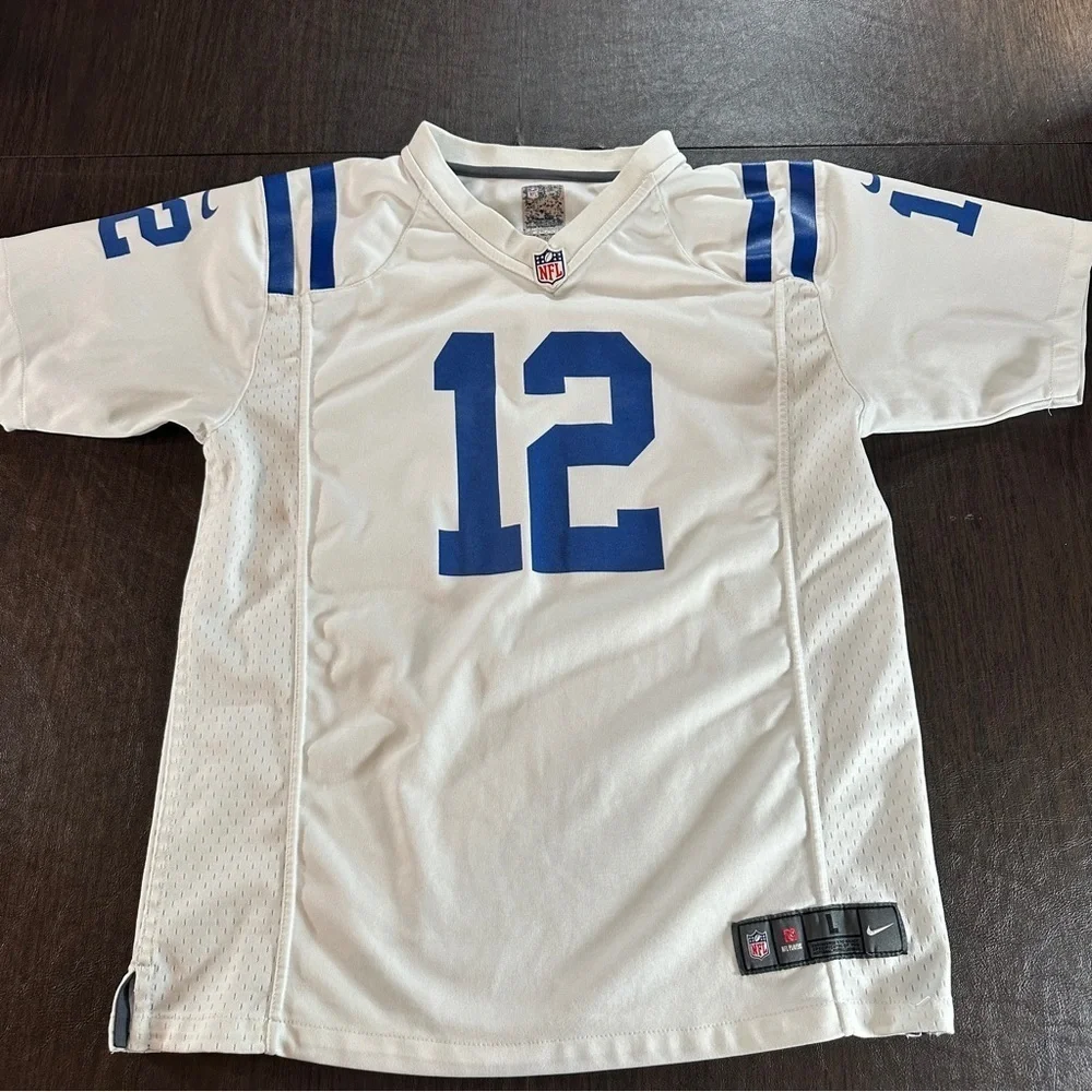 Nike Indianapolis Colts Andrew Luck Jersey Youth L (14-16) White #12 NFL